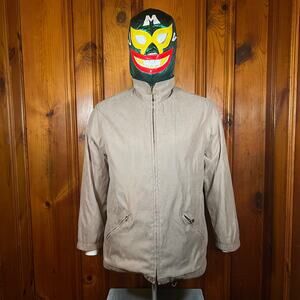 Westbound Small Casual Utility Jacket Beige Tan Fleece Lined Zip 90s